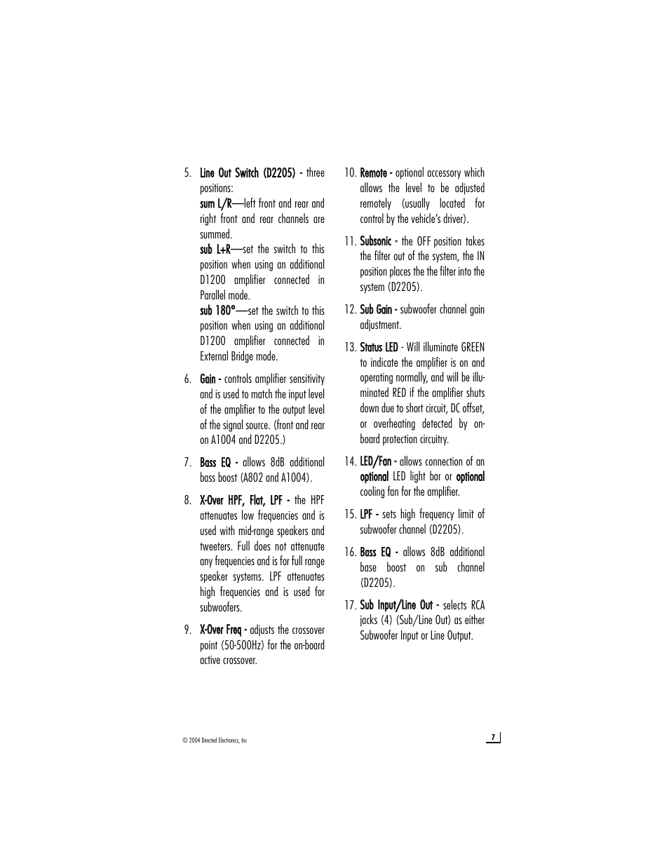 Directed Electronics A1004 User Manual | Page 7 / 23