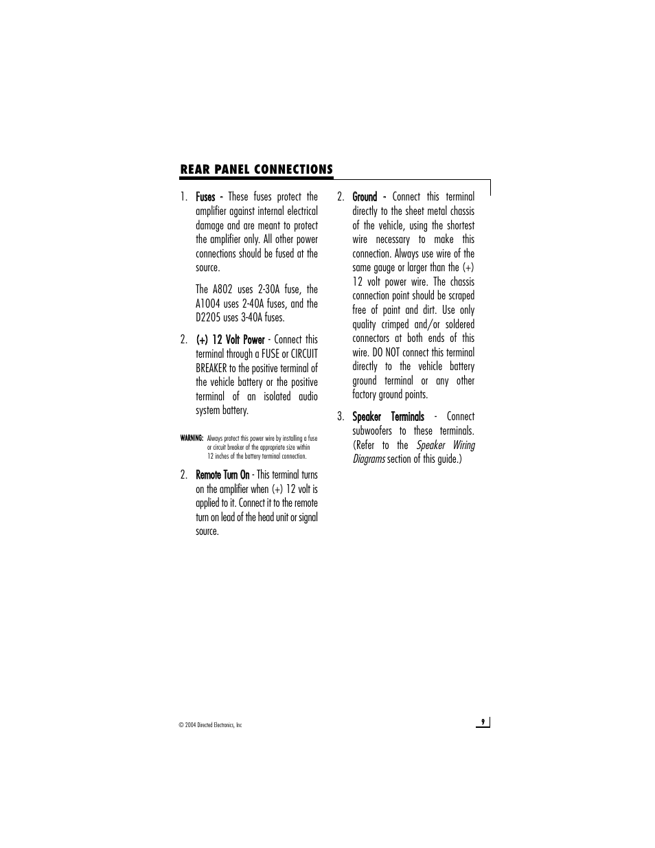 Directed Electronics A1004 User Manual | Page 9 / 23