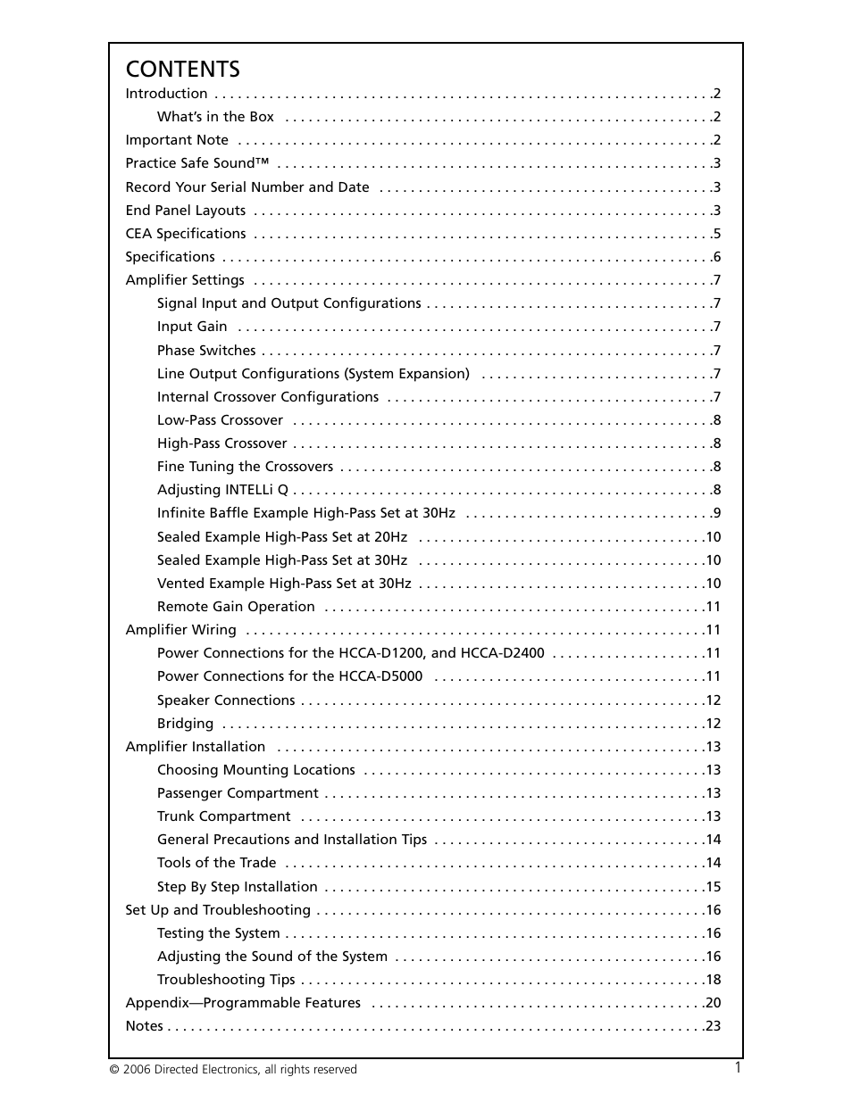 Directed Electronics HCCA-D1200 User Manual | Page 2 / 24