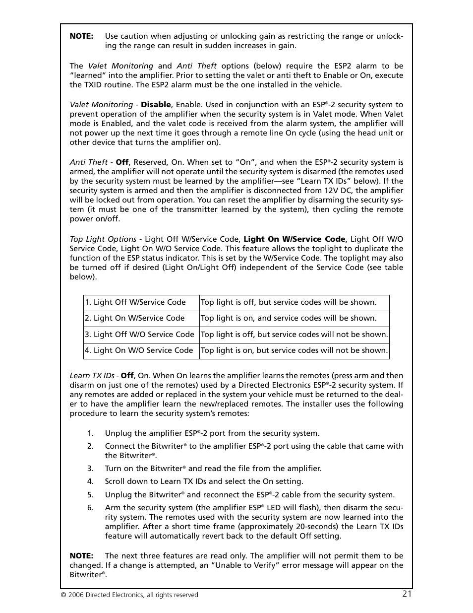Directed Electronics HCCA-D1200 User Manual | Page 22 / 24