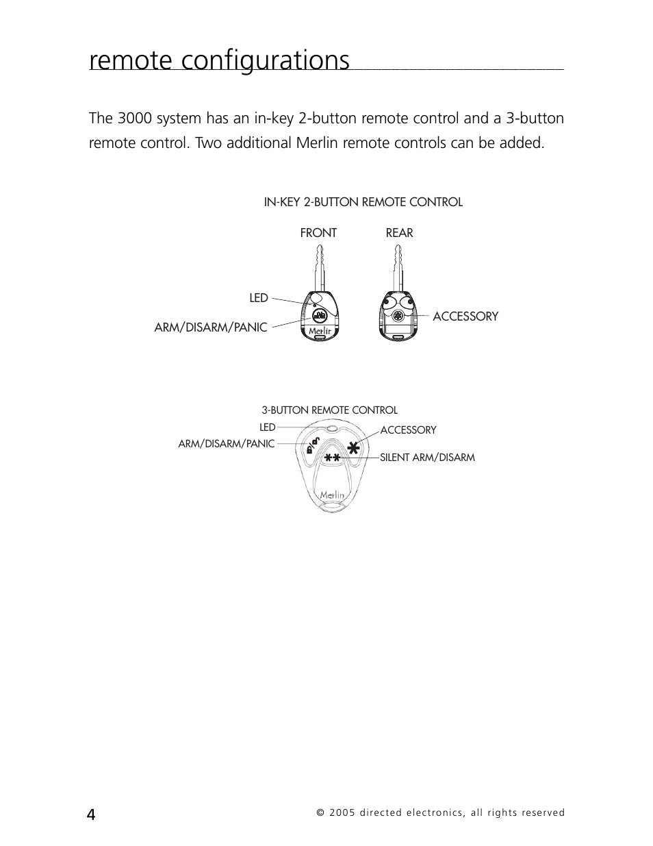 Remote configurations | Directed Electronics 3000 User Manual | Page 7 / 38
