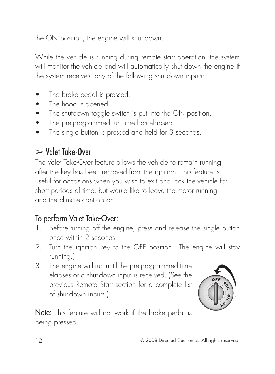 Valet take-over | Directed Electronics 4113 User Manual | Page 12 / 20
