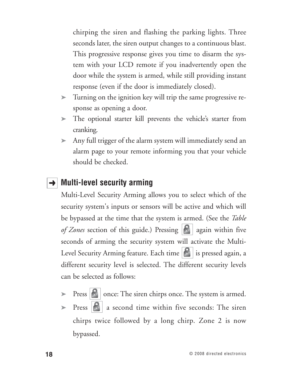 Multi-level security arming | Directed Electronics Matrix1X User Manual | Page 23 / 51