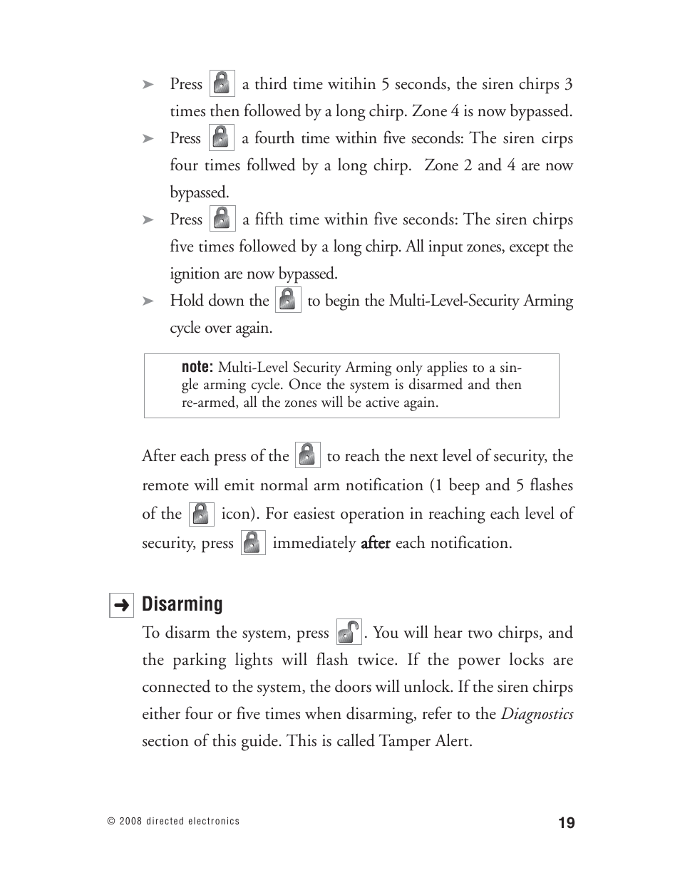 Disarming | Directed Electronics Matrix1X User Manual | Page 24 / 51