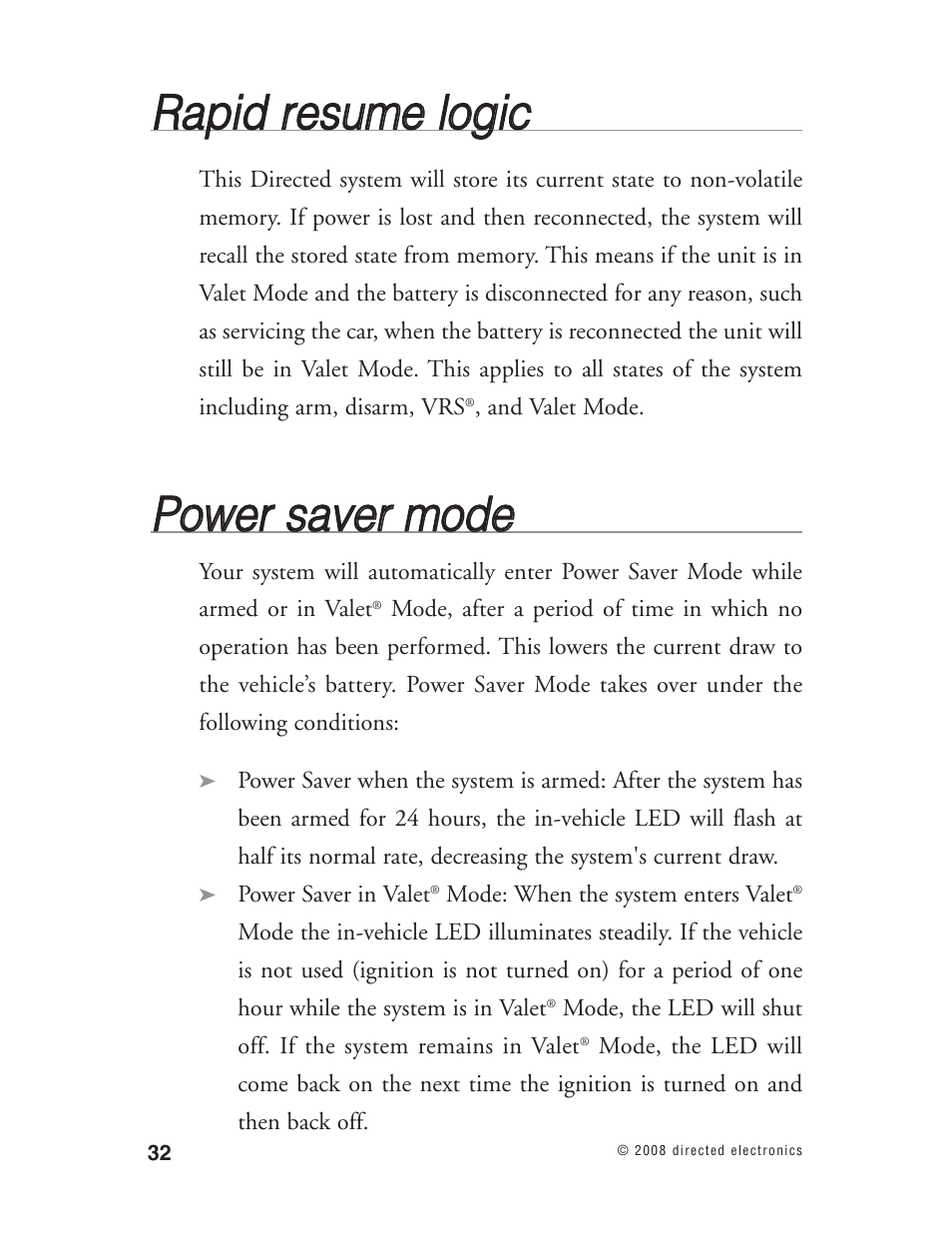 Rra ap piid d rre essu um me e llo og giic c, Ppo ow we err ssa avve err m mo od de e | Directed Electronics Matrix1X User Manual | Page 37 / 51