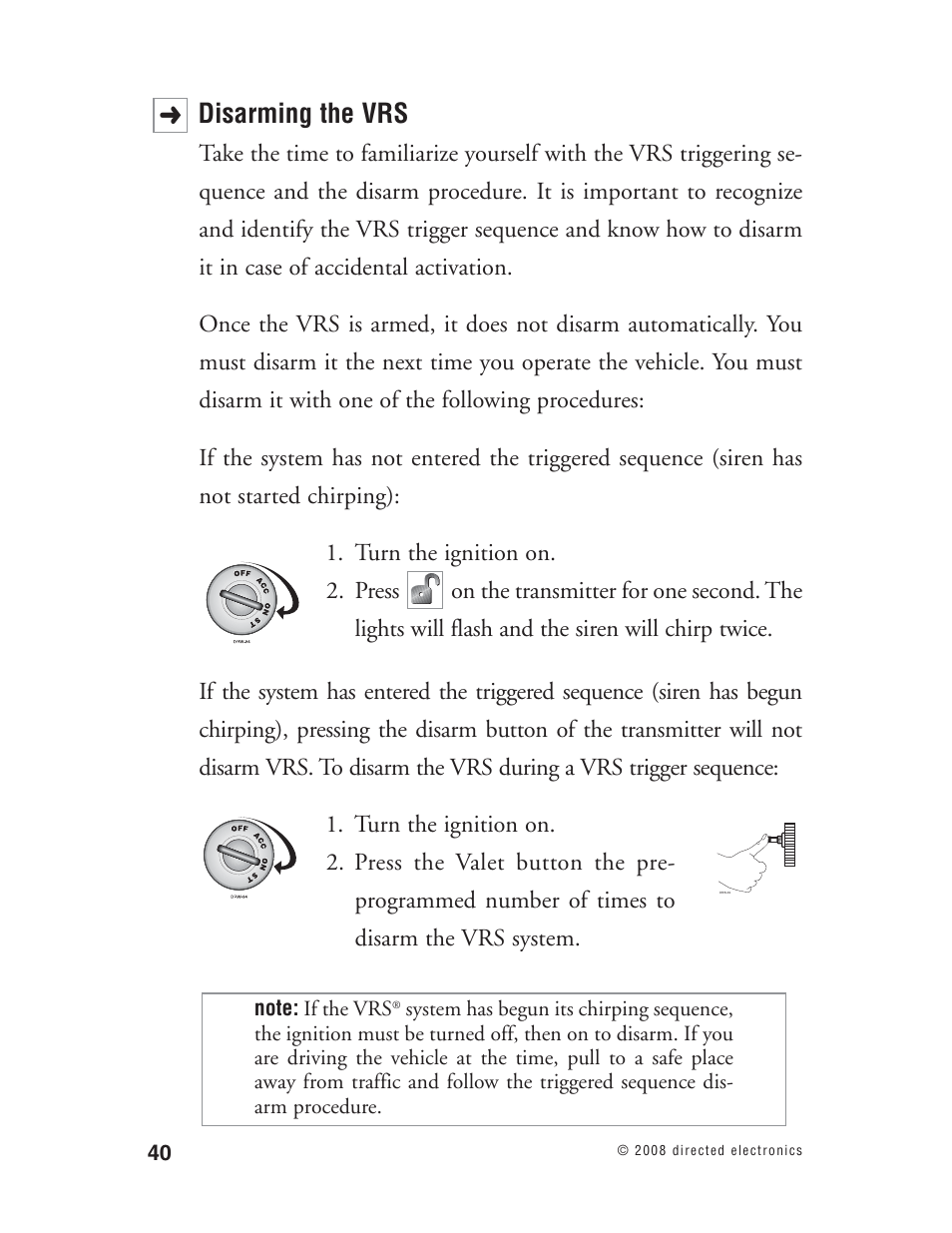 Disarming the vrs | Directed Electronics Matrix1X User Manual | Page 45 / 51