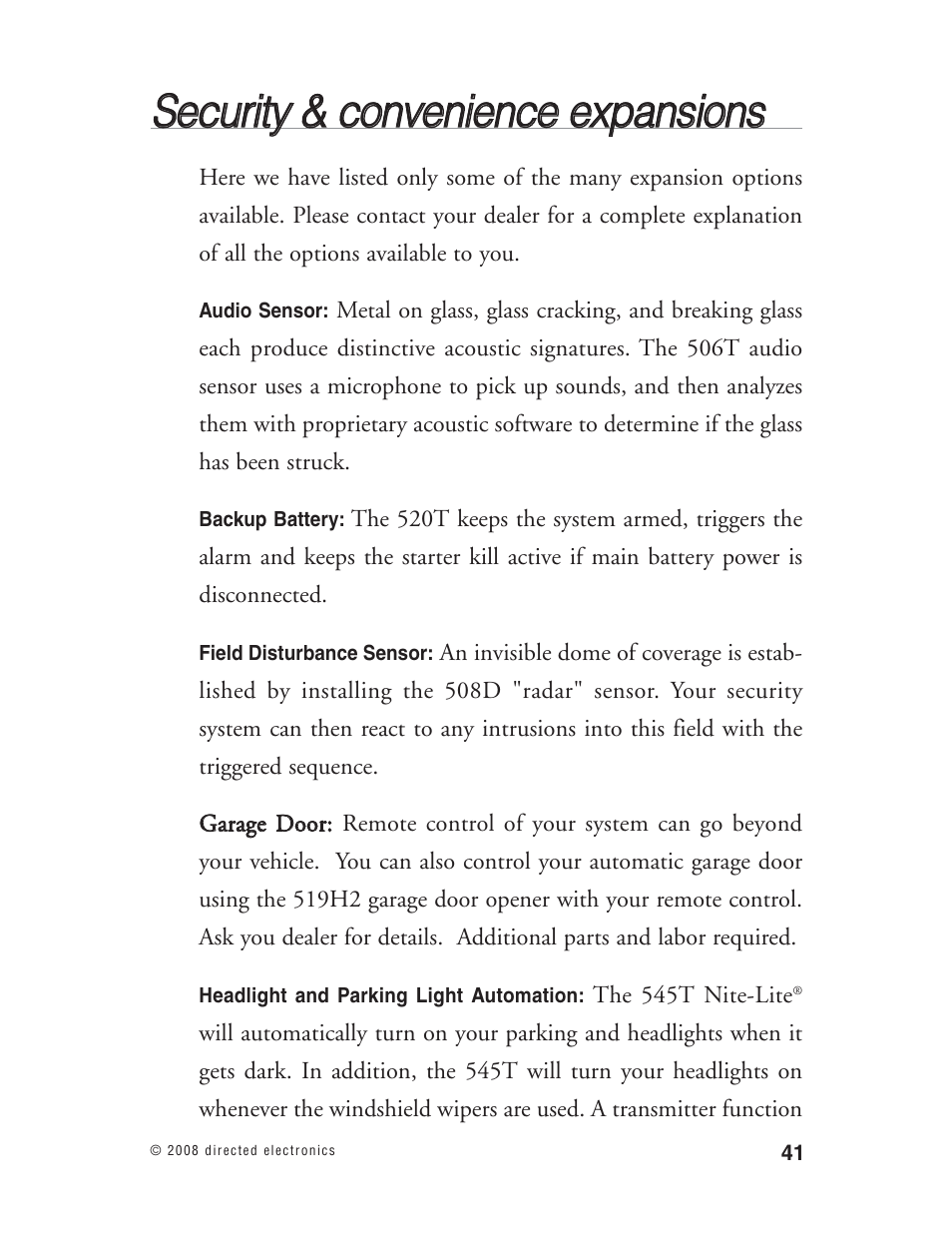 Directed Electronics Matrix1X User Manual | Page 46 / 51