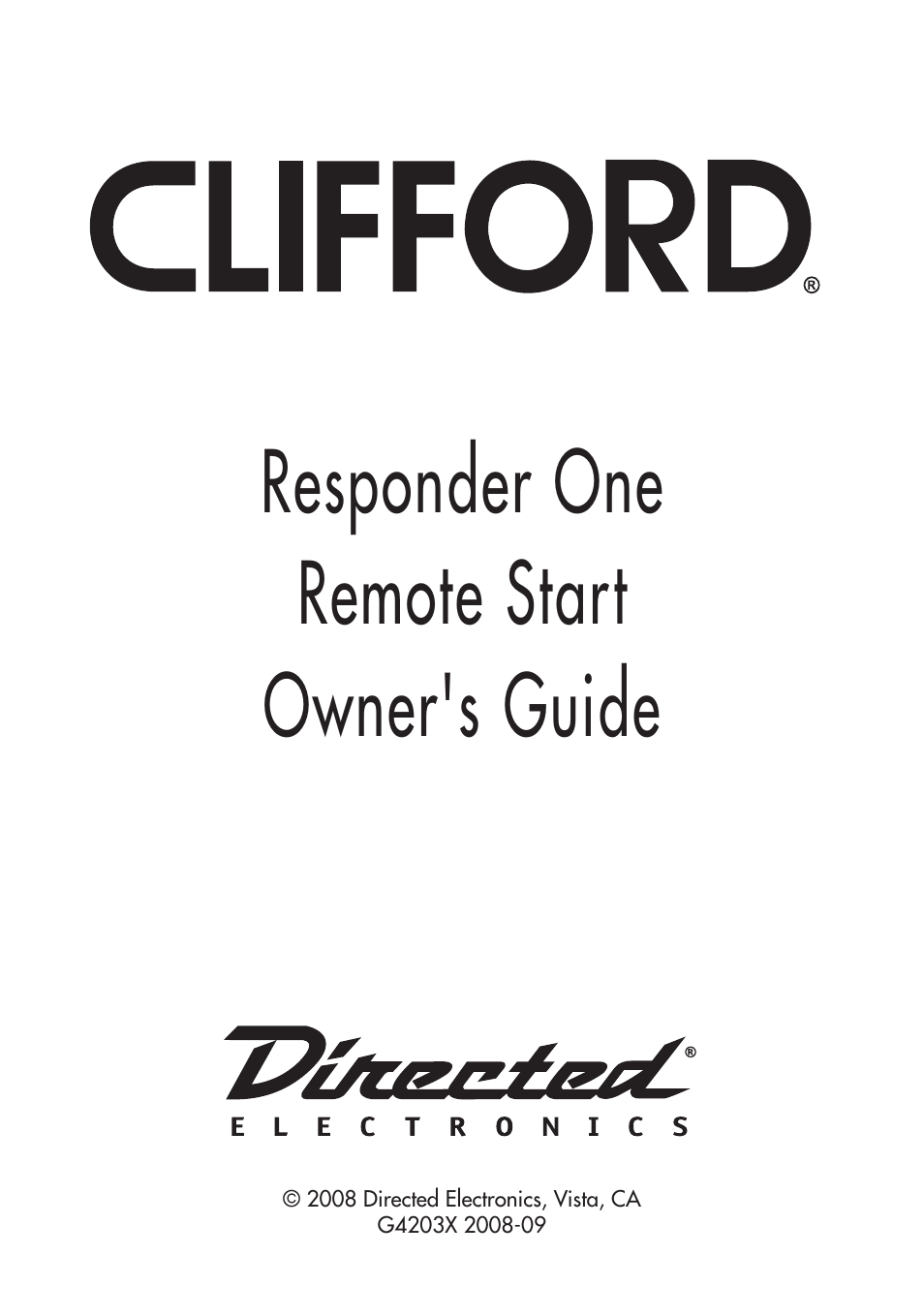 Directed Electronics G4203X User Manual | 20 pages