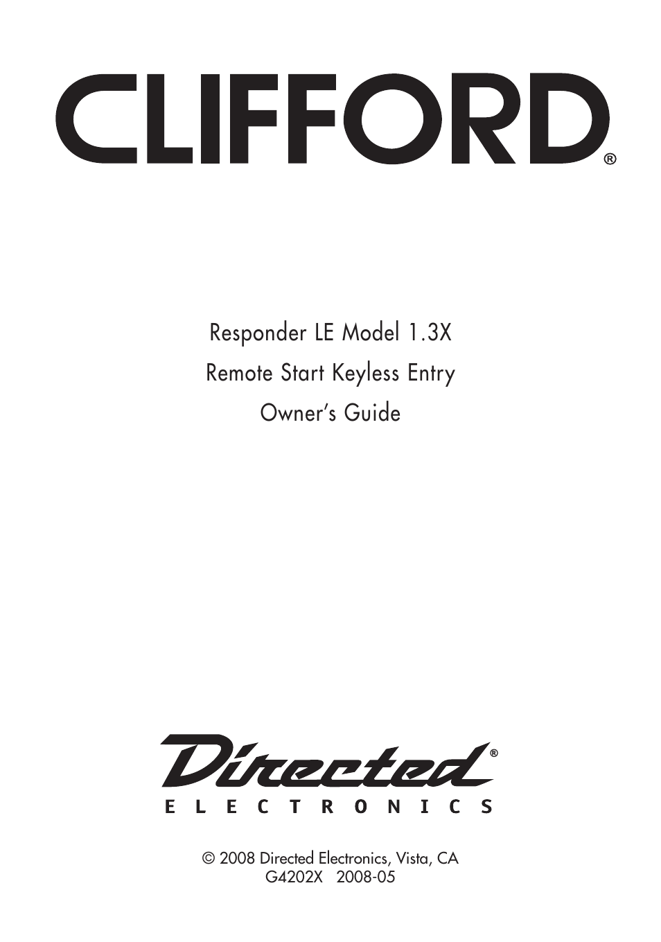 Directed Electronics 1.3X User Manual | 44 pages