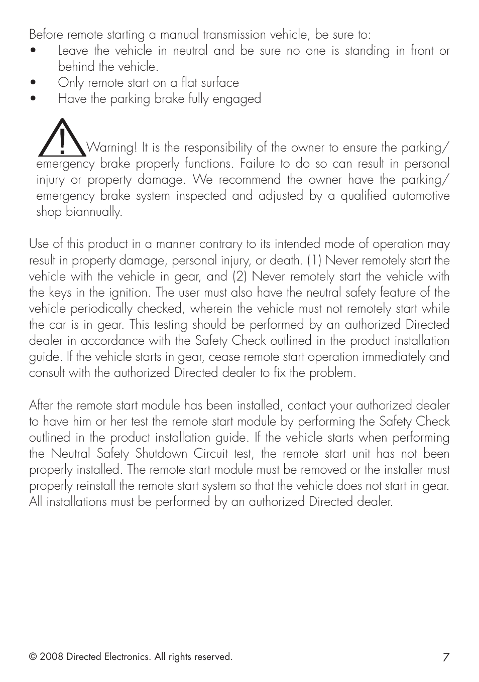 Directed Electronics 1.3X User Manual | Page 7 / 44