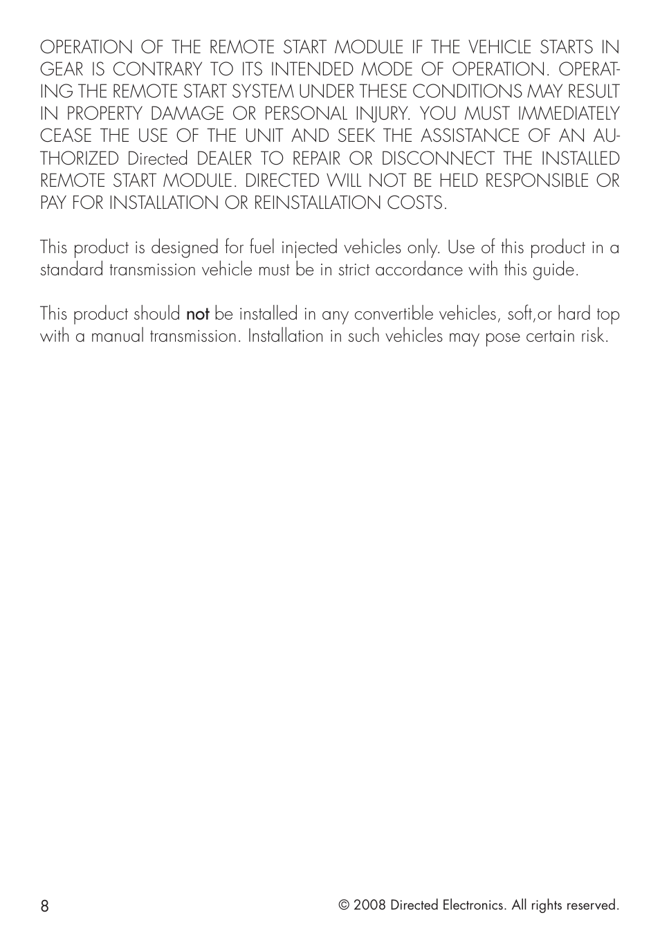 Directed Electronics 1.3X User Manual | Page 8 / 44