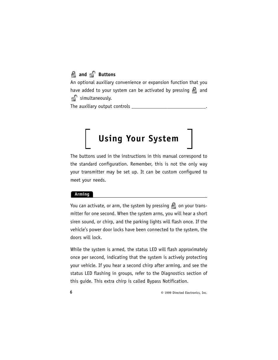 Using your system | Directed Electronics 6000 User Manual | Page 10 / 40
