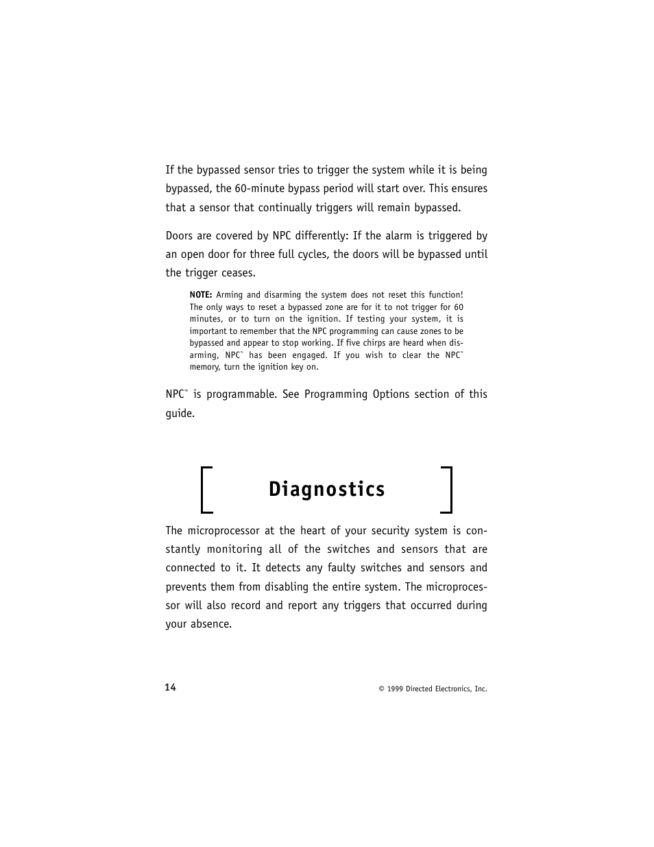 Diagnostics | Directed Electronics 6000 User Manual | Page 18 / 40