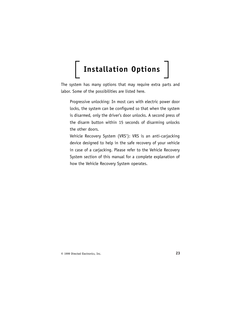 Installation options | Directed Electronics 6000 User Manual | Page 27 / 40
