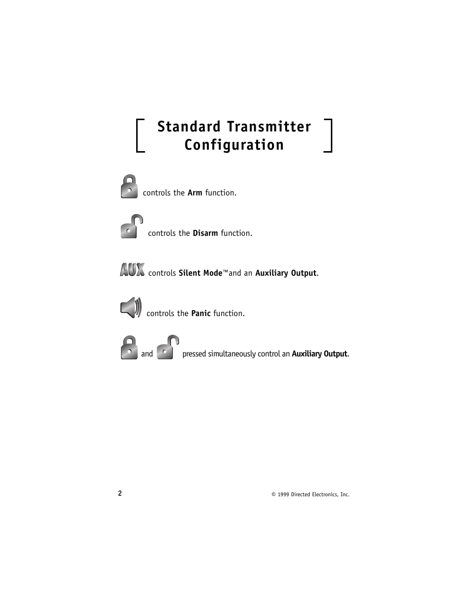 Standard transmitter configuration | Directed Electronics 6000 User Manual | Page 6 / 40