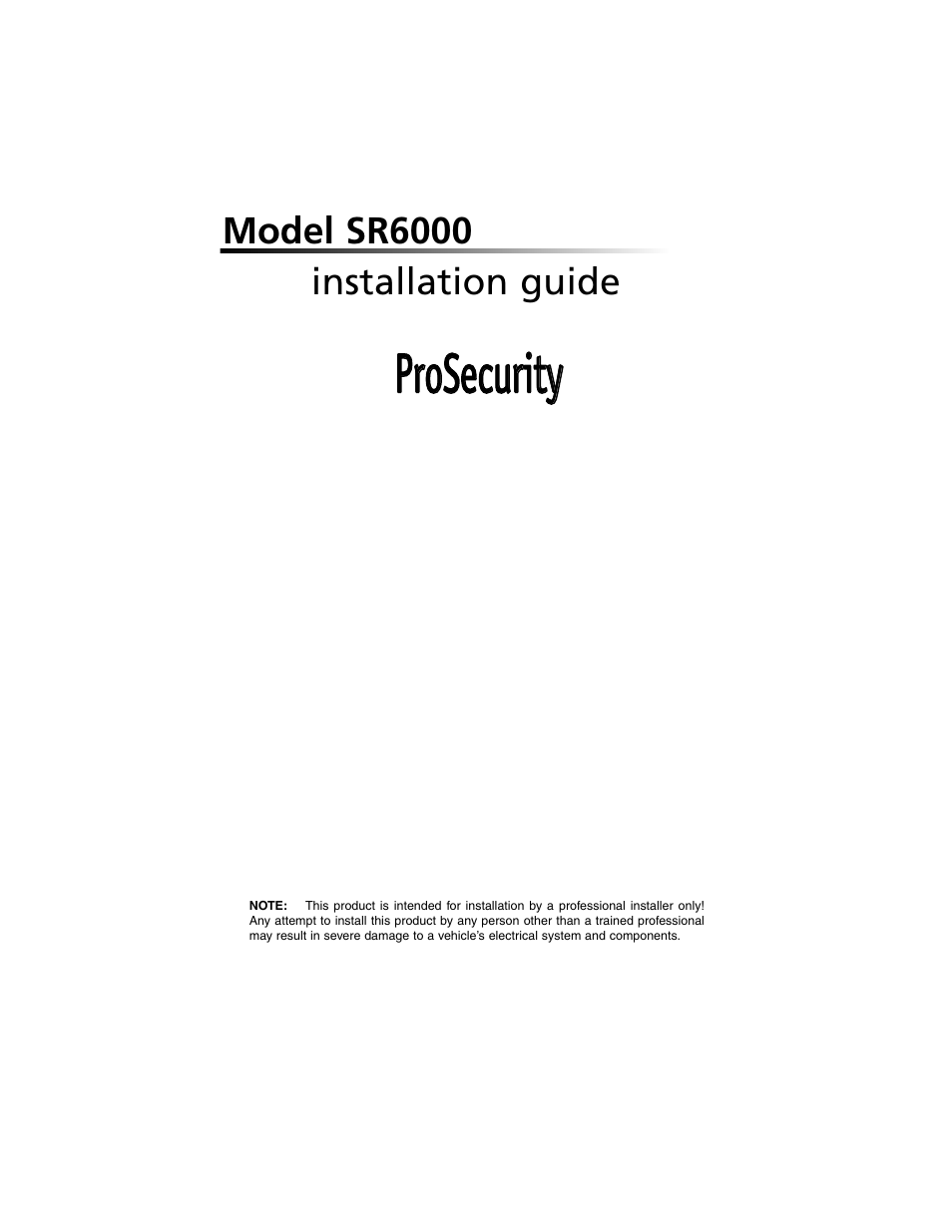 Directed Electronics SR6000 User Manual | 57 pages