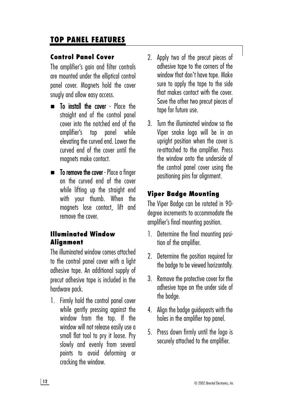 Directed Electronics 64601910 d2500.1 User Manual | Page 12 / 20