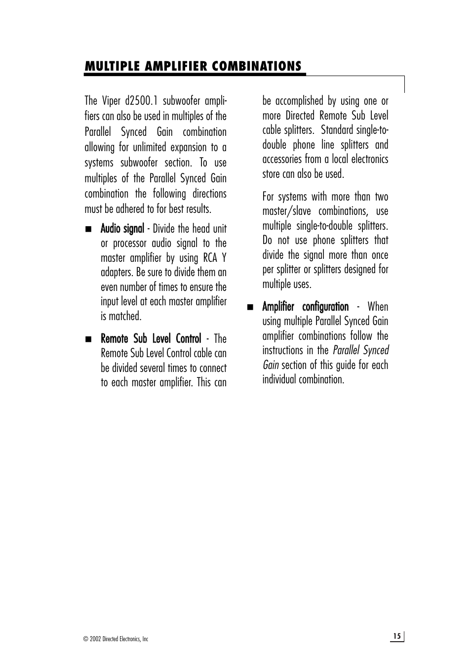 Directed Electronics 64601910 d2500.1 User Manual | Page 15 / 20