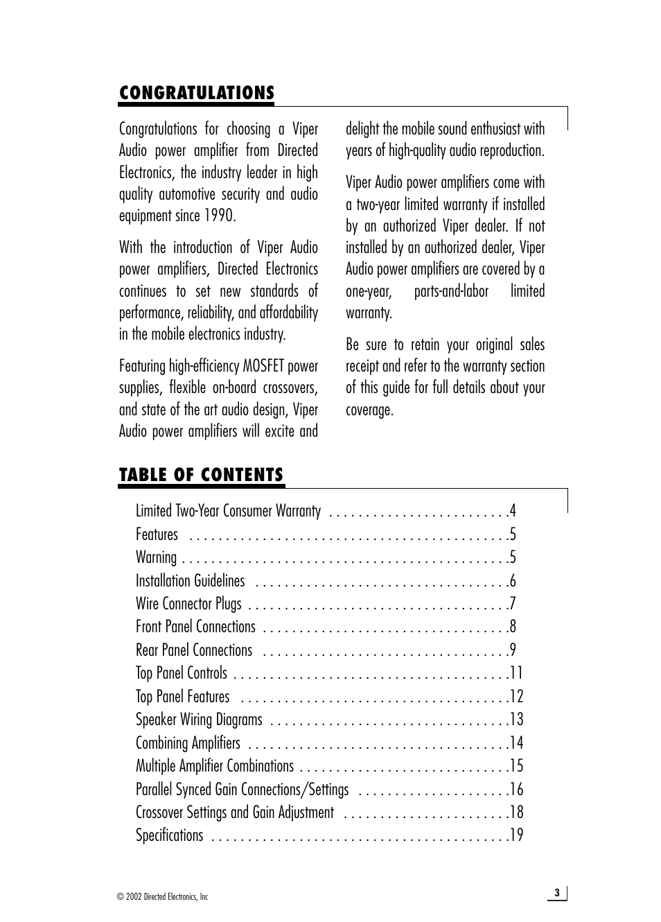 Directed Electronics 64601910 d2500.1 User Manual | Page 3 / 20