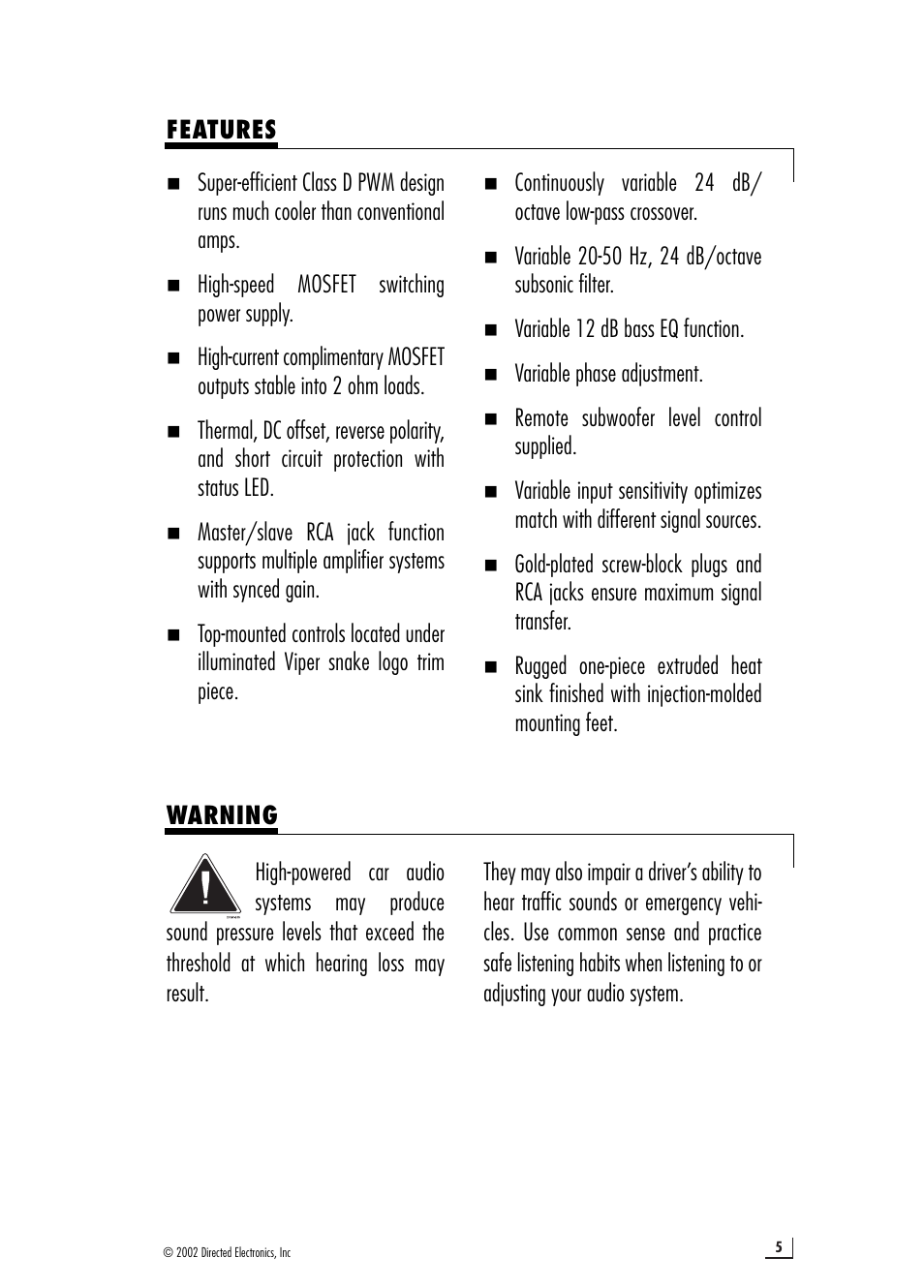 Directed Electronics 64601910 d2500.1 User Manual | Page 5 / 20