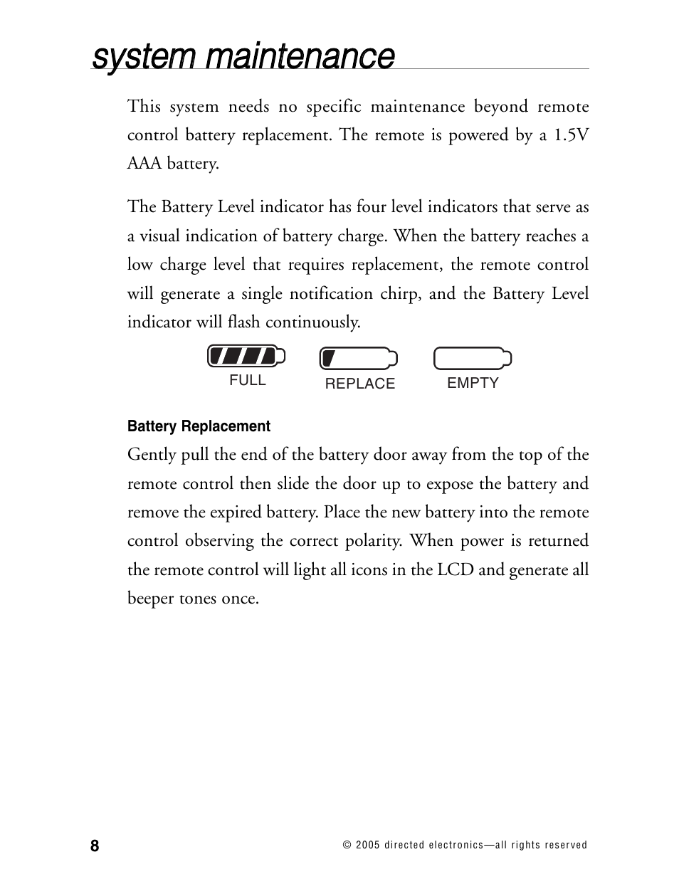 Ssyysstte em m m ma aiin ntte en na an nc ce e | Directed Electronics 881XP User Manual | Page 11 / 57