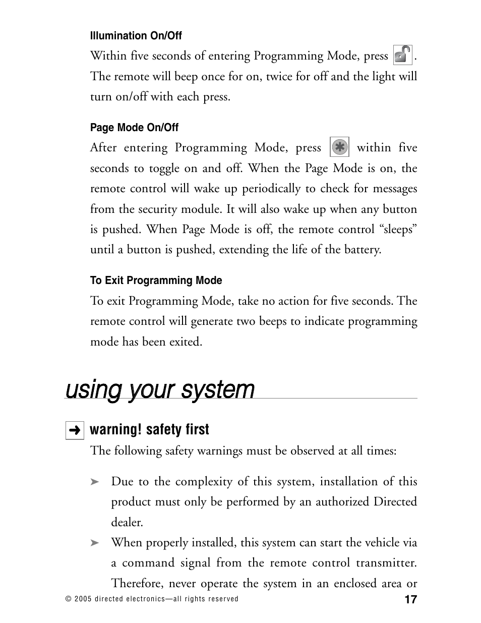 Uussiin ng g yyo ou urr ssyysstte em m | Directed Electronics 881XP User Manual | Page 20 / 57