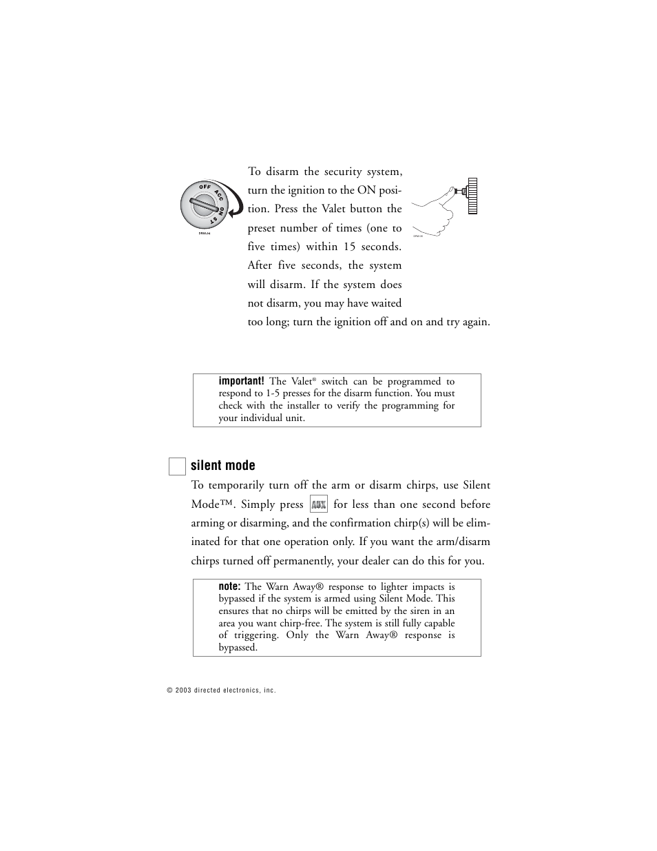 Silent mode | Directed Electronics 563T User Manual | Page 18 / 45