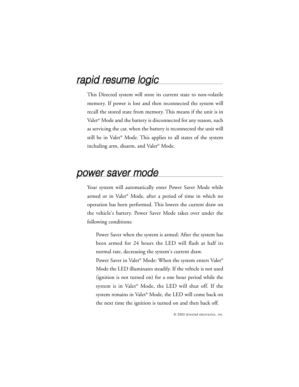 Rra ap piid d rre essu um me e llo og giic c, Ppo ow we err ssa avve err m mo od de e | Directed Electronics 563T User Manual | Page 33 / 45