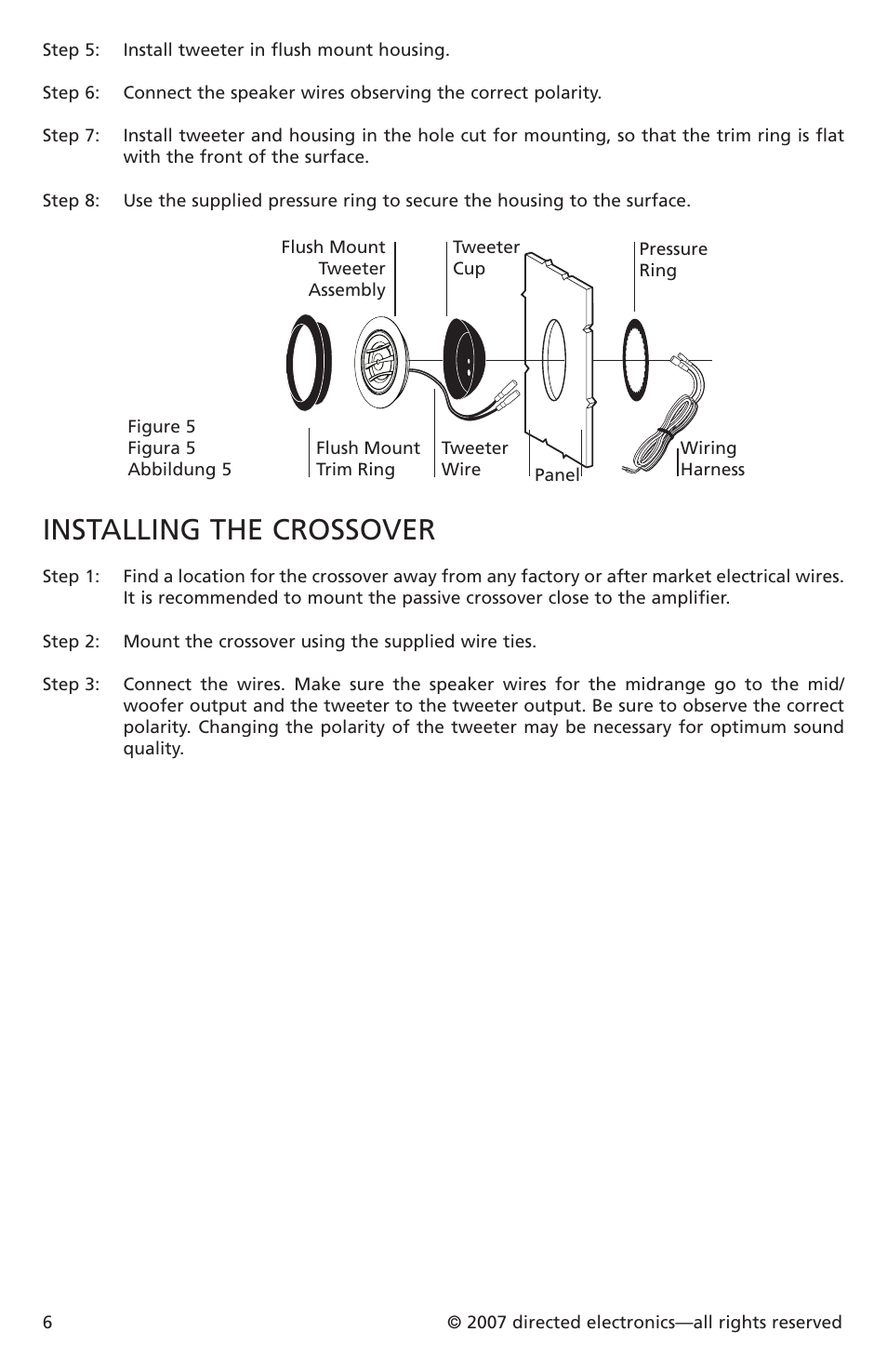 Installing the crossover | Directed Electronics CO652 User Manual | Page 7 / 25