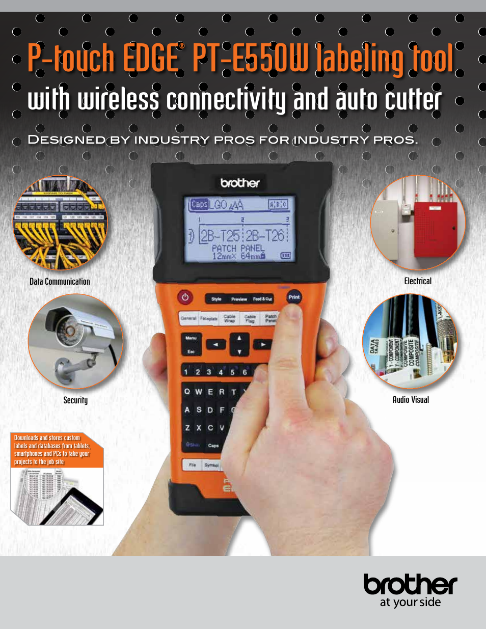 Brother PT-E550W Industrial Wireless Handheld Labeling Tool User Manual | 4 pages