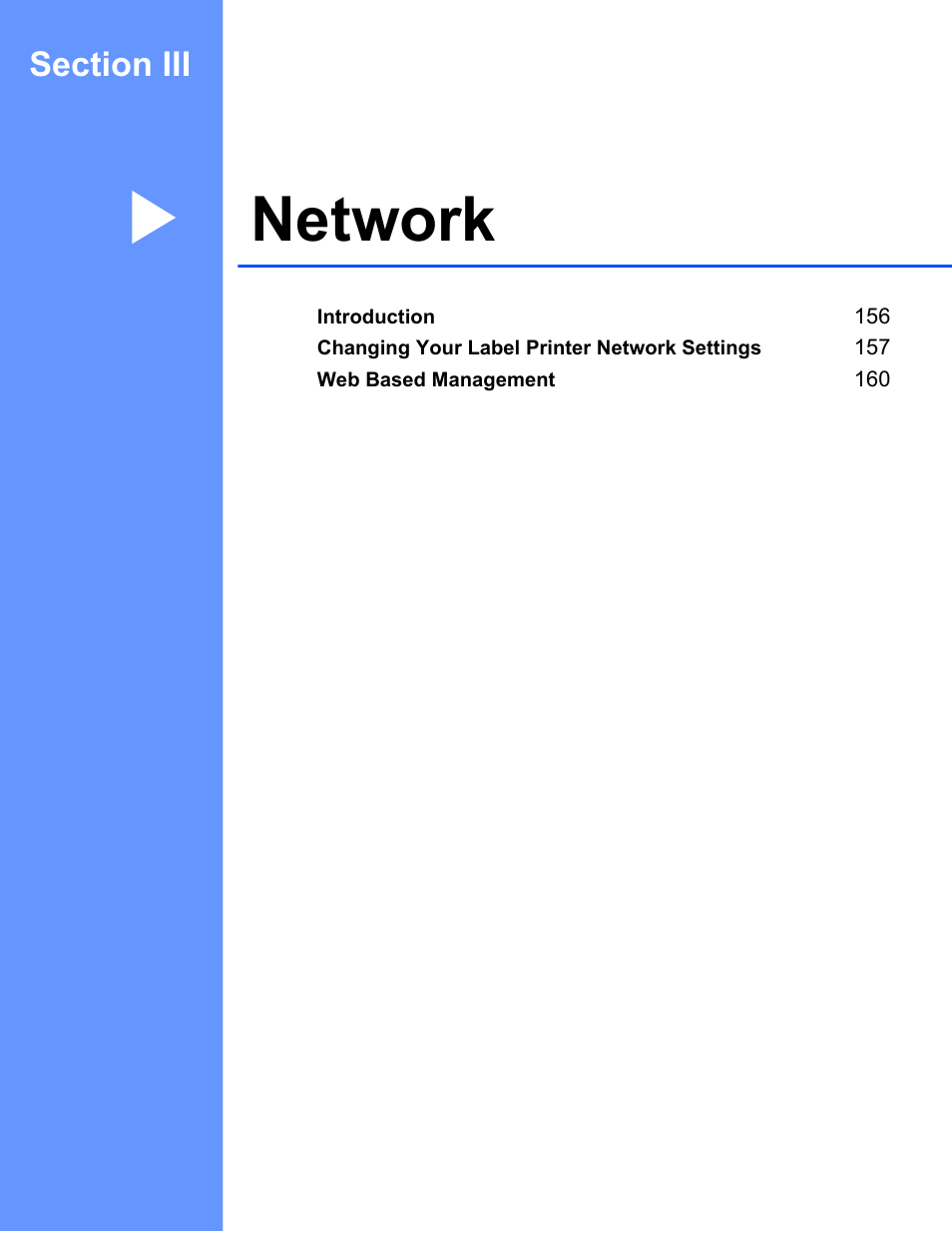Section iii:network, Section iii network, Network | Brother QL-810W Ultra-Fast Label Printer with Wireless Networking User Manual | Page 165 / 214