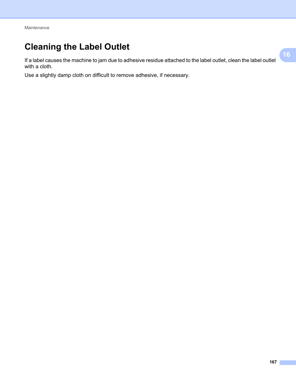 Cleaning the label outlet | Brother QL-810W Ultra-Fast Label Printer with Wireless Networking User Manual | Page 177 / 214