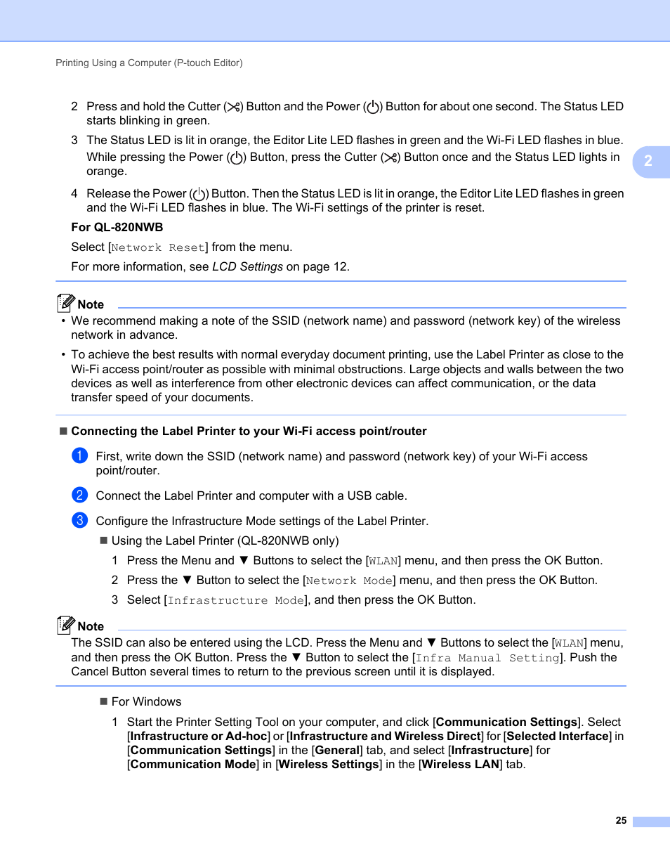 Brother QL-810W Ultra-Fast Label Printer with Wireless Networking User Manual | Page 35 / 214