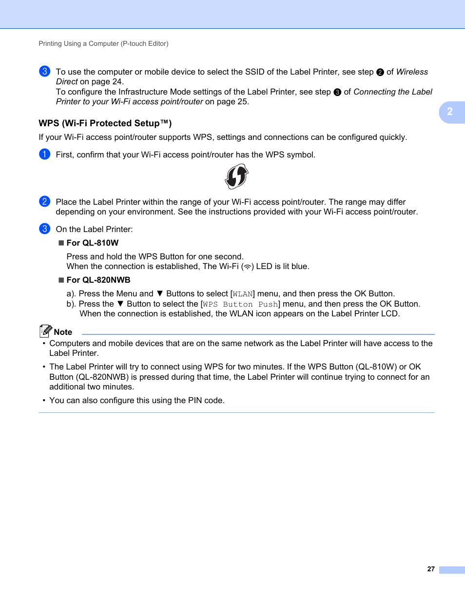 Brother QL-810W Ultra-Fast Label Printer with Wireless Networking User Manual | Page 37 / 214