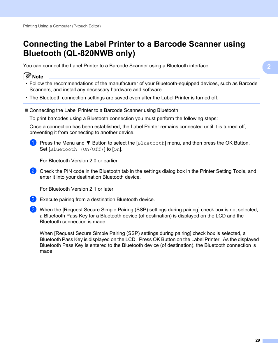 Brother QL-810W Ultra-Fast Label Printer with Wireless Networking User Manual | Page 39 / 214