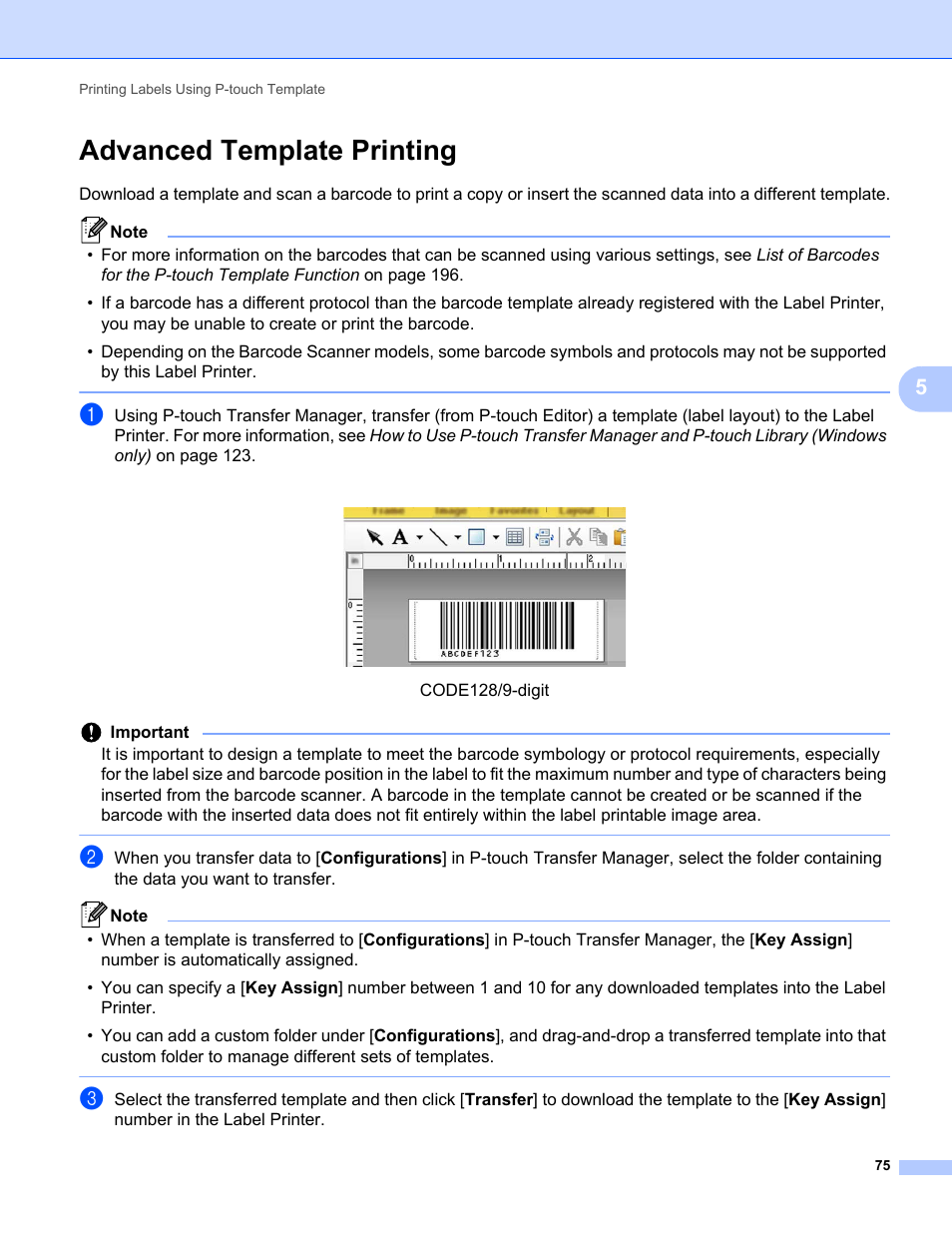 Advanced template printing | Brother QL-810W Ultra-Fast Label Printer with Wireless Networking User Manual | Page 85 / 214