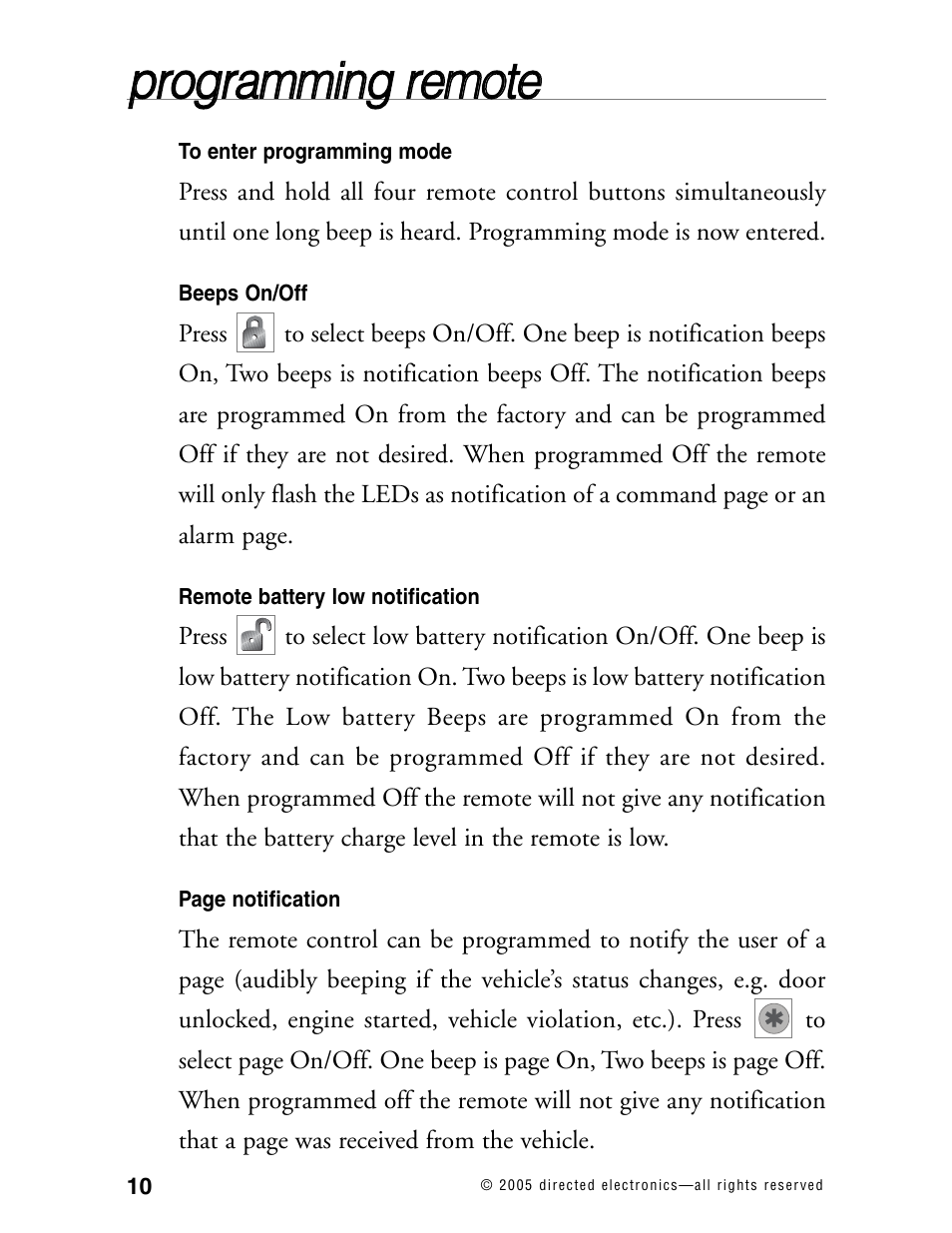Pprro og grra am mm miin ng g rre em mo otte e | Directed Electronics 571XV User Manual | Page 13 / 39