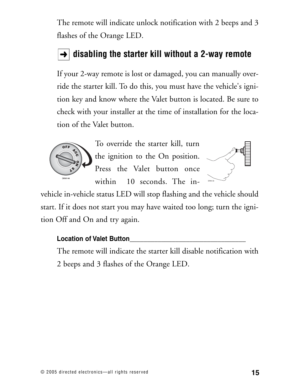 Disabling the starter kill without a 2-way remote | Directed Electronics 571XV User Manual | Page 18 / 39