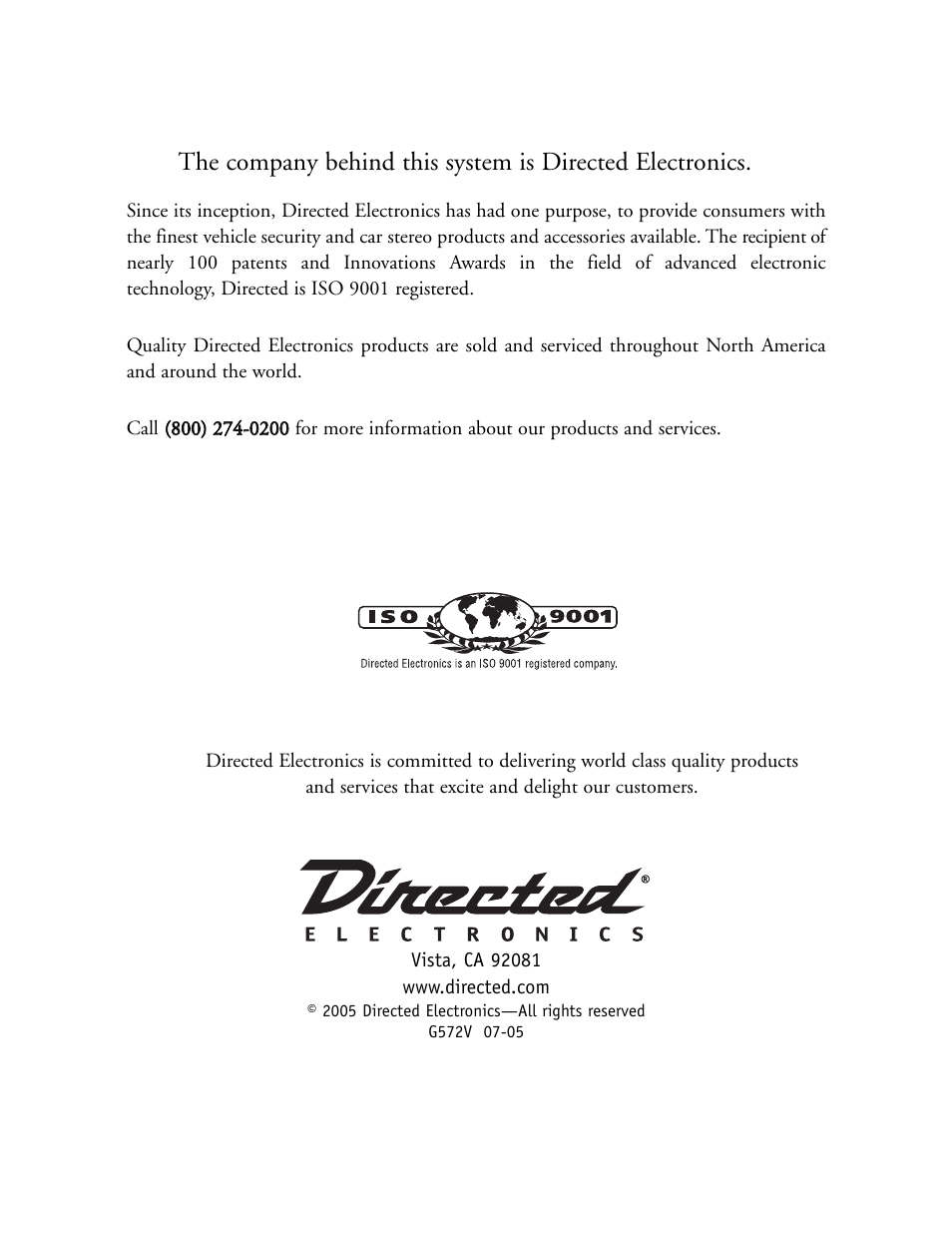Directed Electronics 571XV User Manual | Page 39 / 39