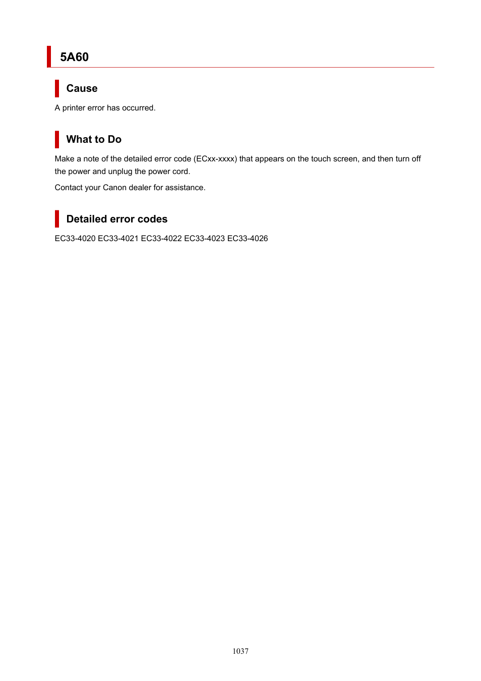 5a60 7, 5a60 | Canon imagePROGRAF TX-3100 36" Printer with Basket User Manual | Page 1037 / 1073