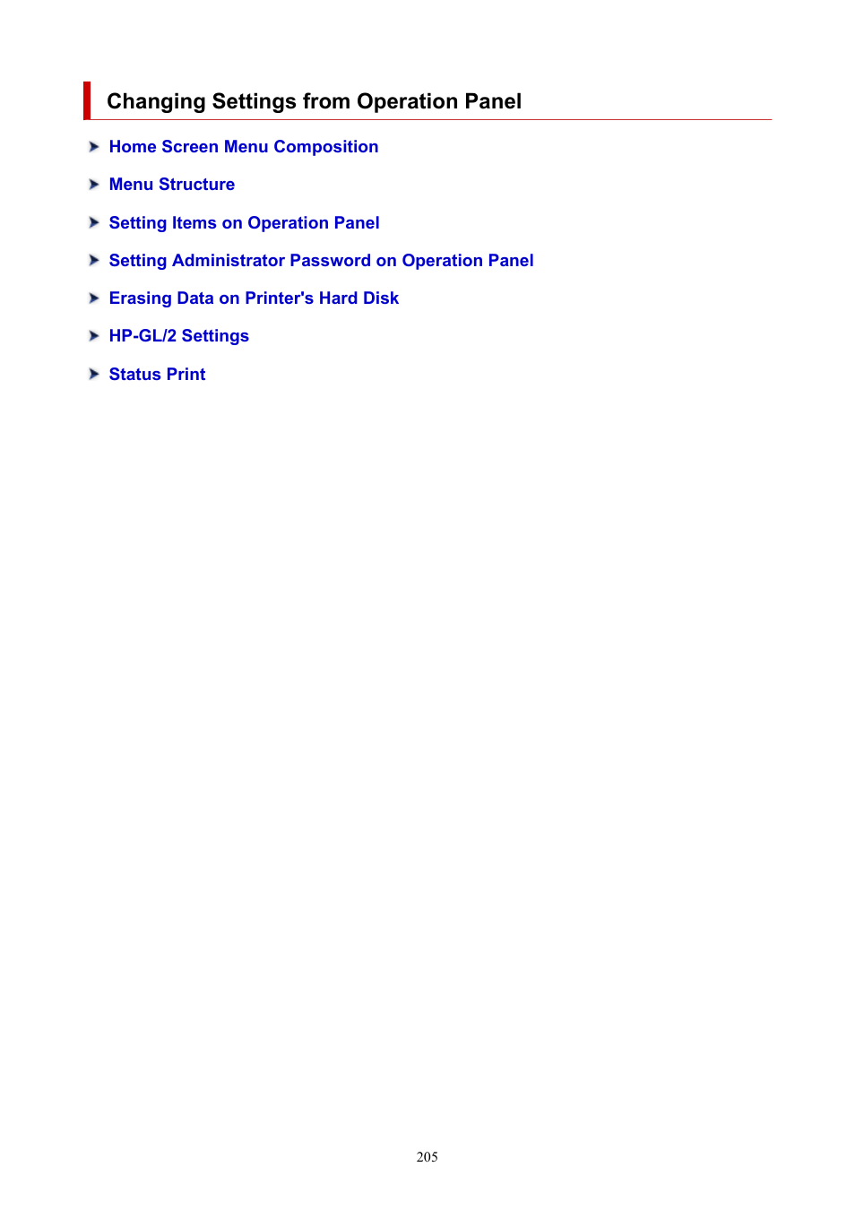 Changing settings from operation panel | Canon imagePROGRAF TX-3100 36" Printer with Basket User Manual | Page 205 / 1073