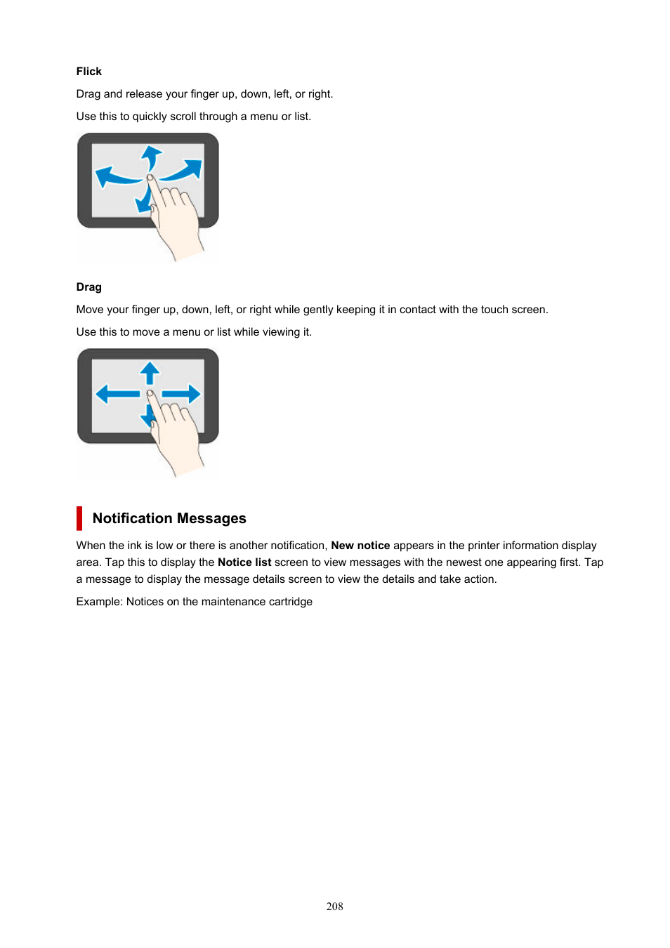 Notification messages | Canon imagePROGRAF TX-3100 36" Printer with Basket User Manual | Page 208 / 1073