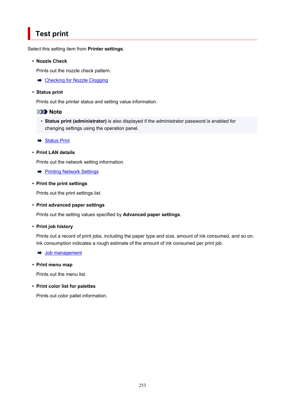 Test print | Canon imagePROGRAF TX-3100 36" Printer with Basket User Manual | Page 253 / 1073