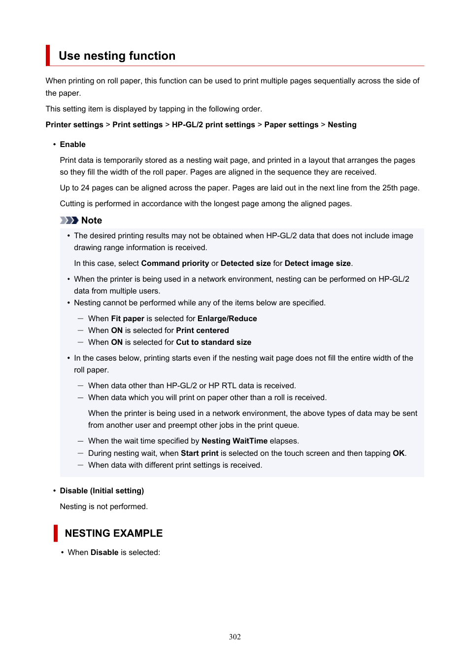 Use nesting function, Nesting example | Canon imagePROGRAF TX-3100 36" Printer with Basket User Manual | Page 302 / 1073