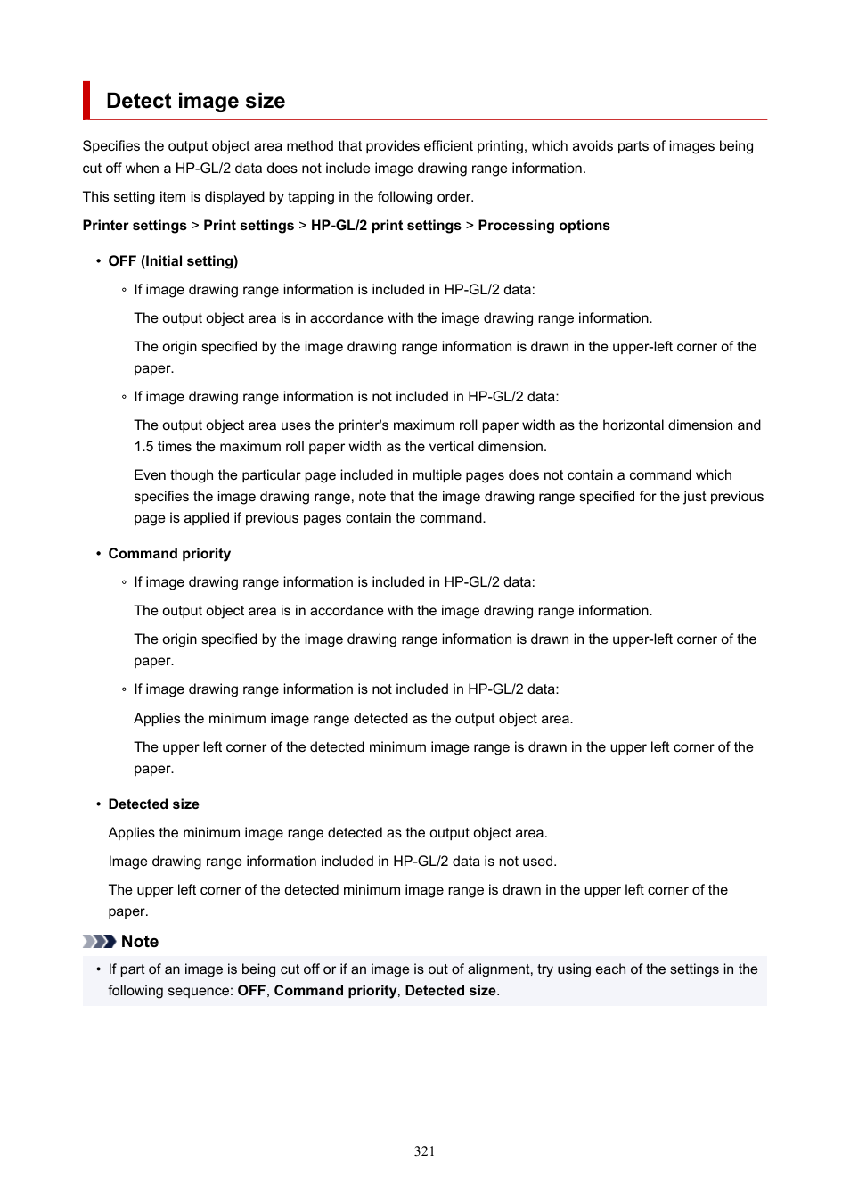 Detect image size | Canon imagePROGRAF TX-3100 36" Printer with Basket User Manual | Page 321 / 1073
