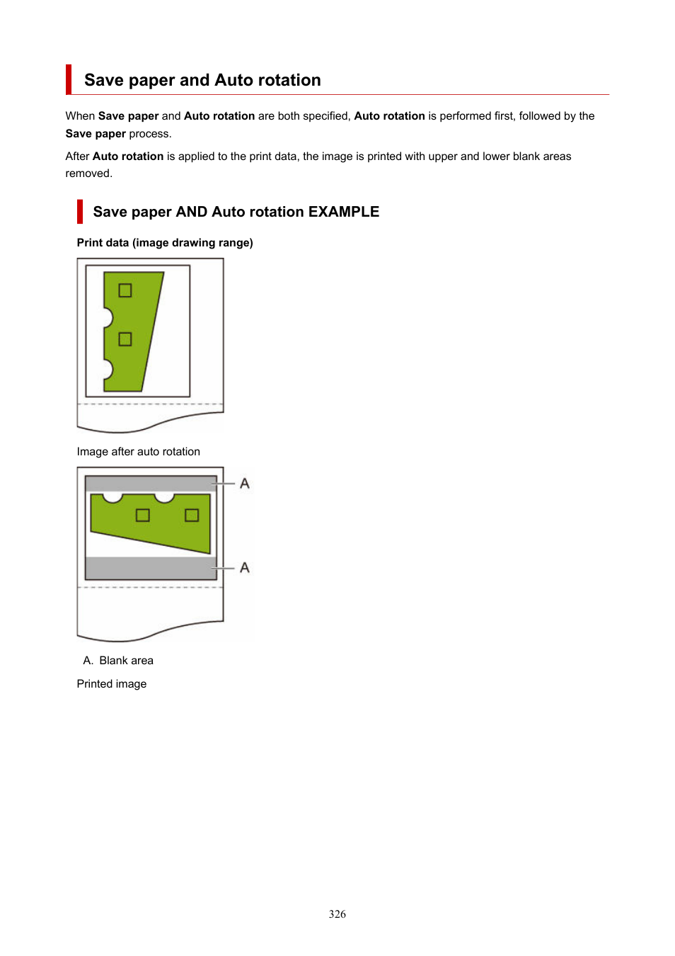 Save paper and auto rotation | Canon imagePROGRAF TX-3100 36" Printer with Basket User Manual | Page 326 / 1073