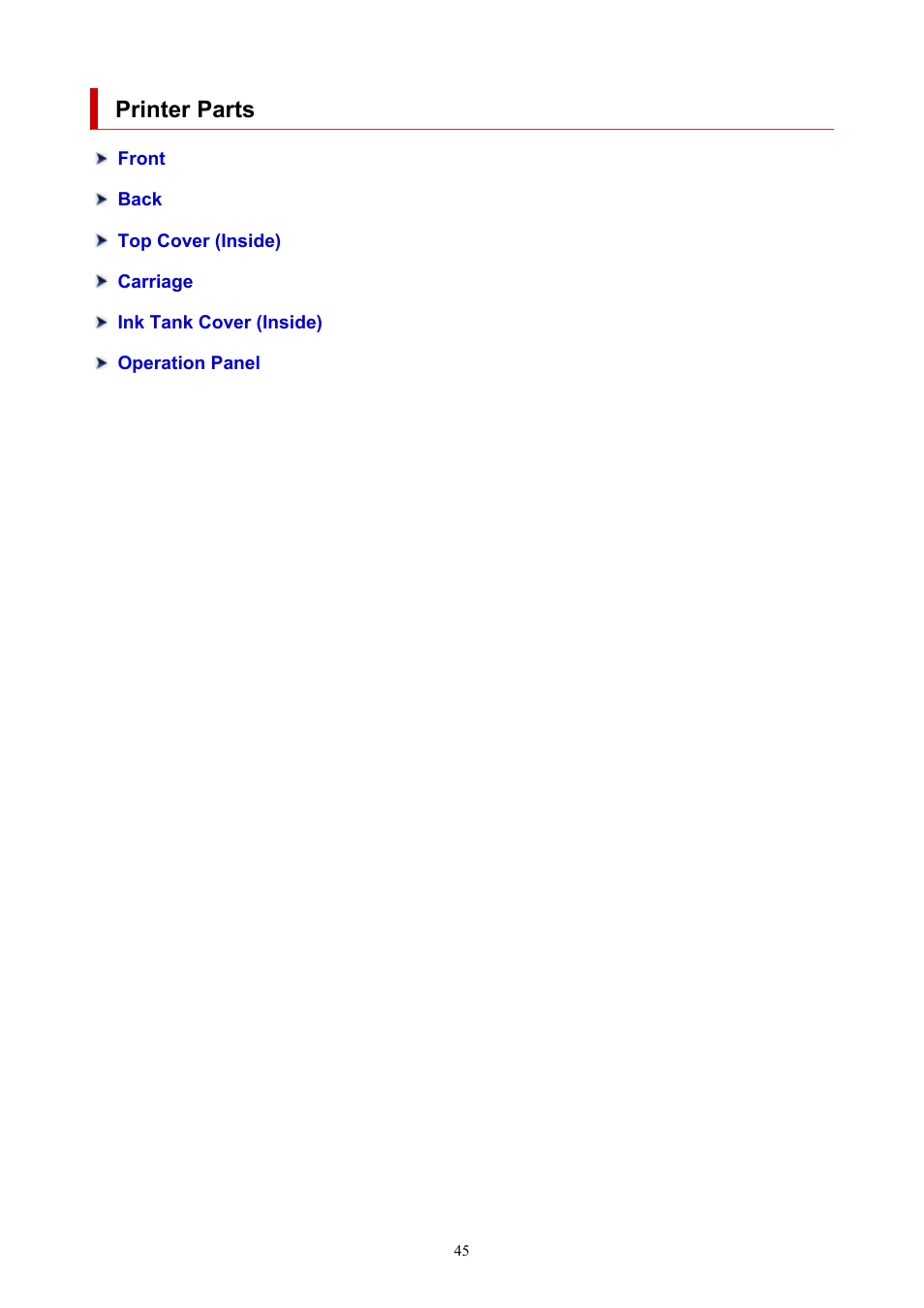 Printer parts | Canon imagePROGRAF TX-3100 36" Printer with Basket User Manual | Page 45 / 1073