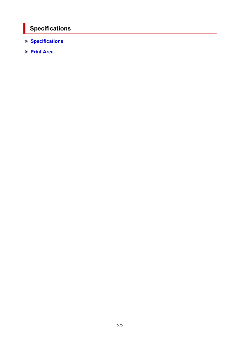 Specifications | Canon imagePROGRAF TX-3100 36" Printer with Basket User Manual | Page 525 / 1073