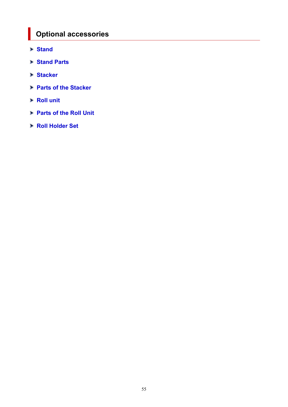 Optional accessories | Canon imagePROGRAF TX-3100 36" Printer with Basket User Manual | Page 55 / 1073