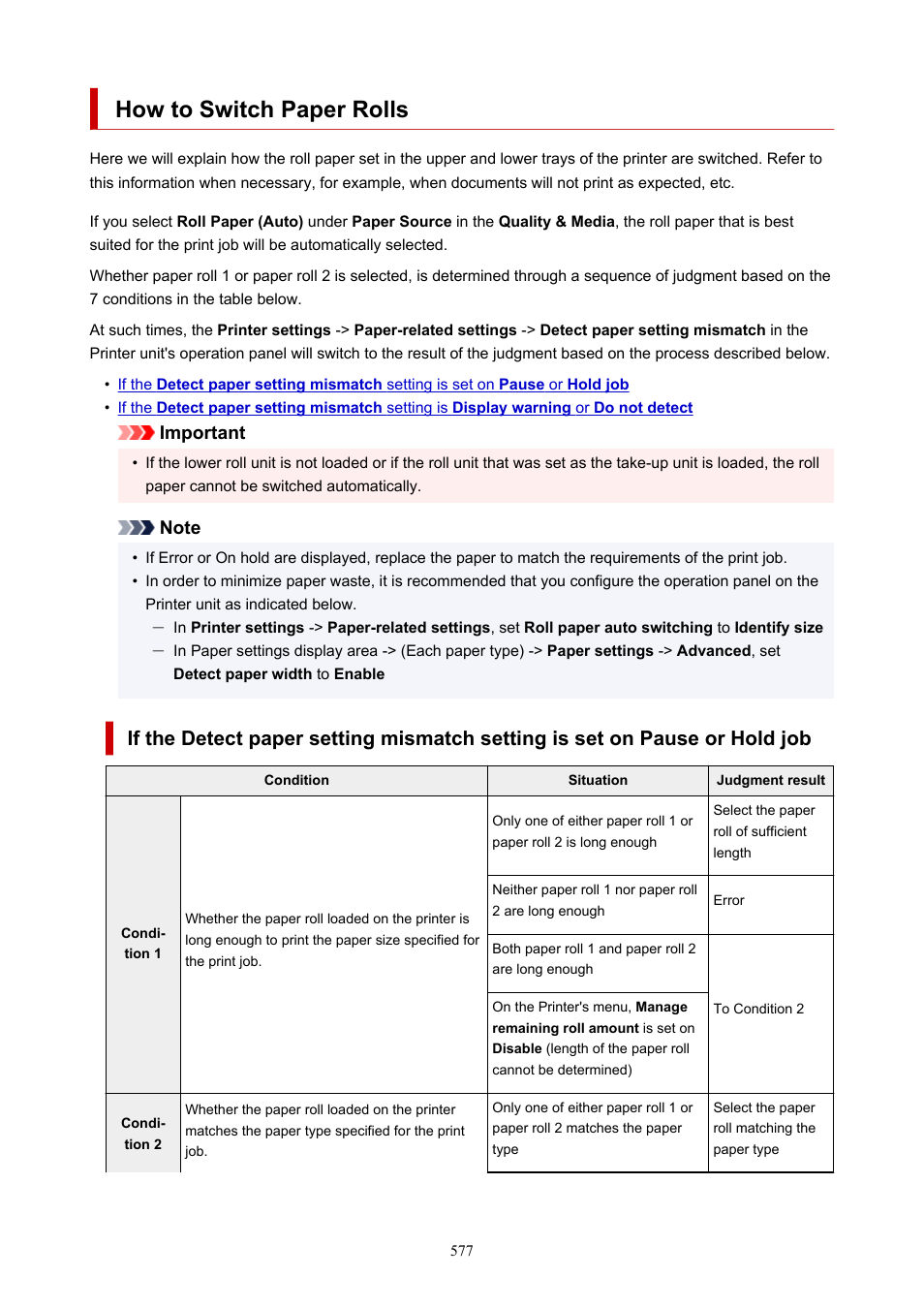 How to switch paper rolls, How to switch paper, Rolls | Canon imagePROGRAF TX-3100 36" Printer with Basket User Manual | Page 577 / 1073